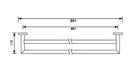 Nero Dolce Double Towel Rail 900mm