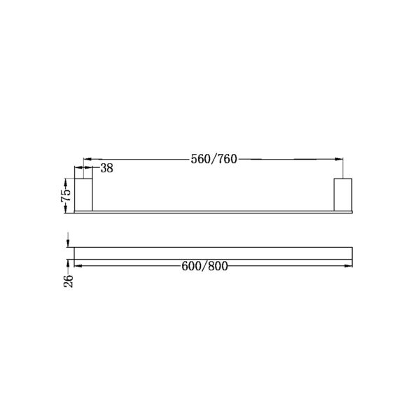 Nero Celia Single Towel Rail