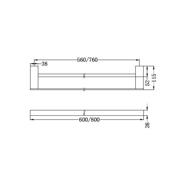 Nero Celia Double Towel Rail