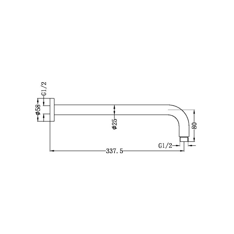 Nero Round Shower Arm
