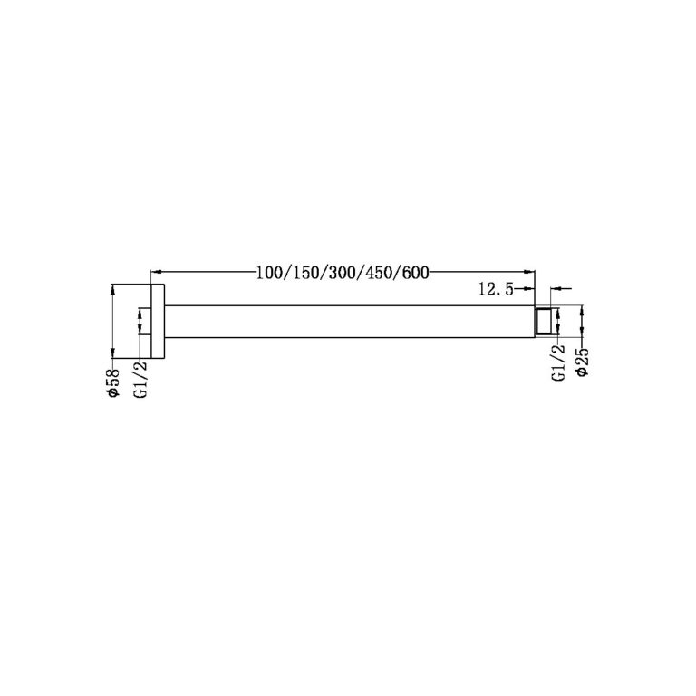 Nero Round Ceiling Arm