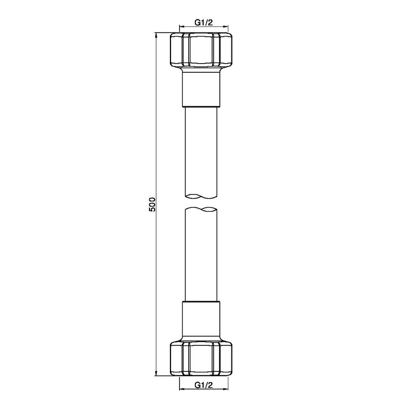 Nero 500mm Premium G1/2 Female Flexible Water Connector Hose