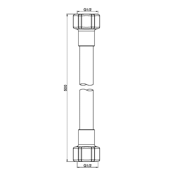 Nero 500mm Premium G1/2 Female Flexible Water Connector Hose