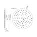 Nero 250mm Round Metal Shower Head II