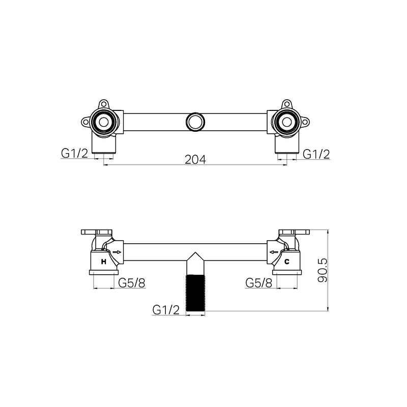 Nero In Wall Basin/Bath Breech For X Plus/York/Kara