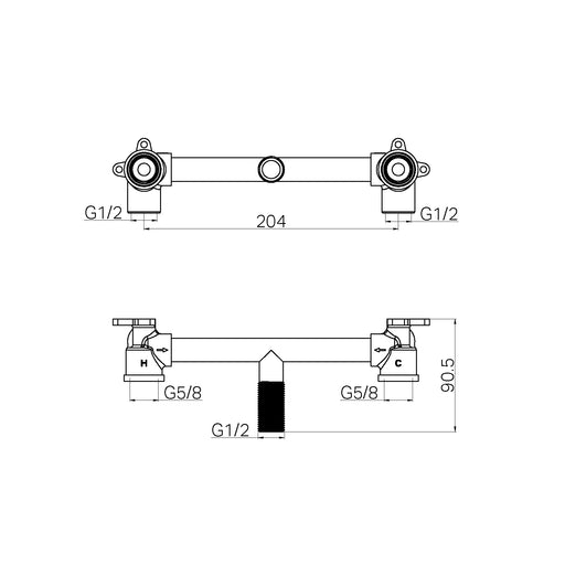 Nero In Wall Basin/Bath Breech For X Plus/York/Kara