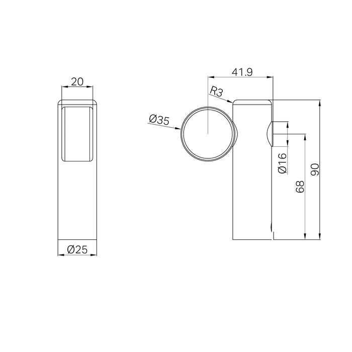 Nero Mecca Care Make Your Own Hand Rail Undermount Mid Bracket