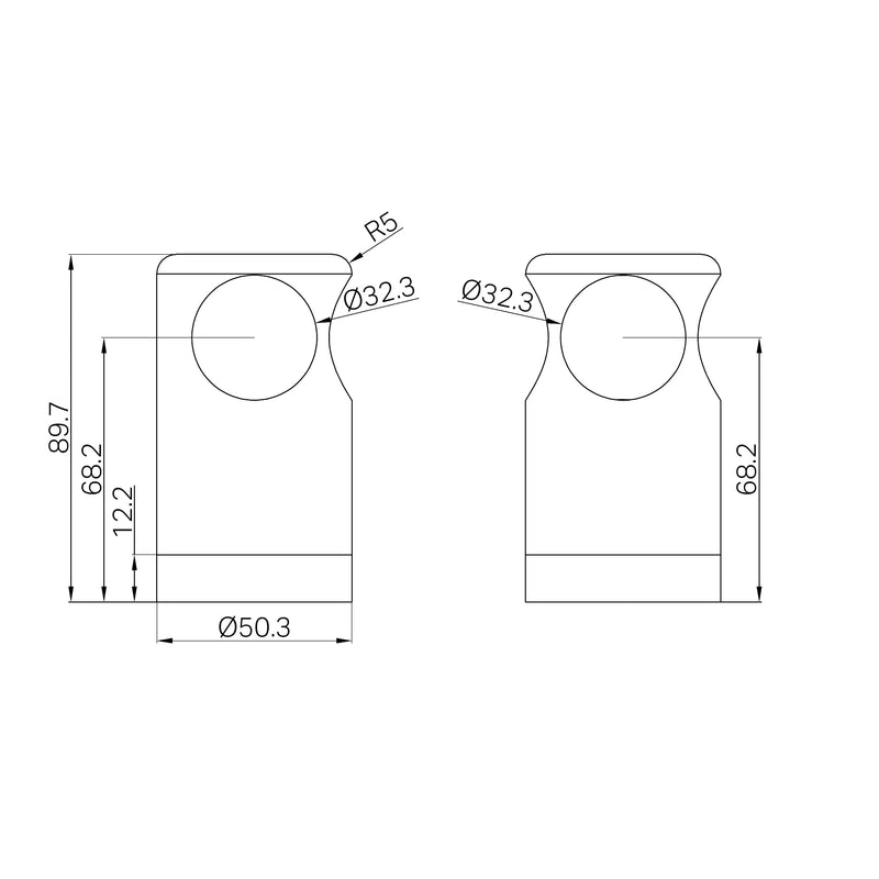 Nero Mecca Care Make Your Own Grab Rail T Bar Bracket Chrome