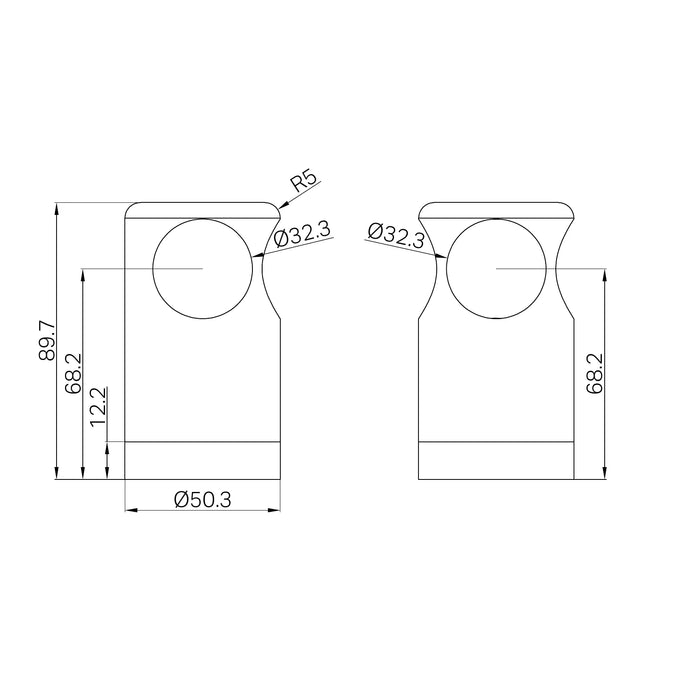 Nero Mecca Care Make Your Own Grab Rail T Bar Bracket Chrome