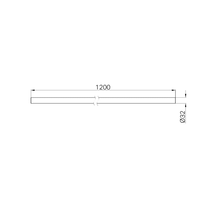 Nero Mecca Care Make Your Own 32mm Diameter Grab or Hand Rail 1200mm Length