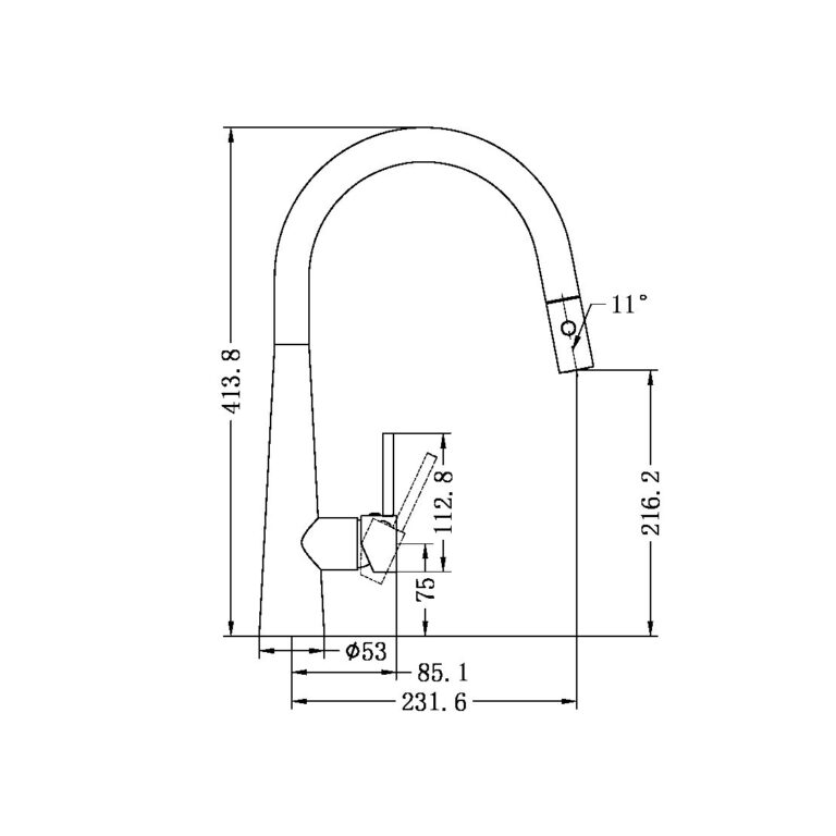 Nero Dolce Pull Out Sink Mixer with Vegie Spray Function