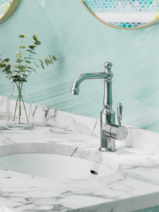 Nero York Basin Mixer with Metal Lever