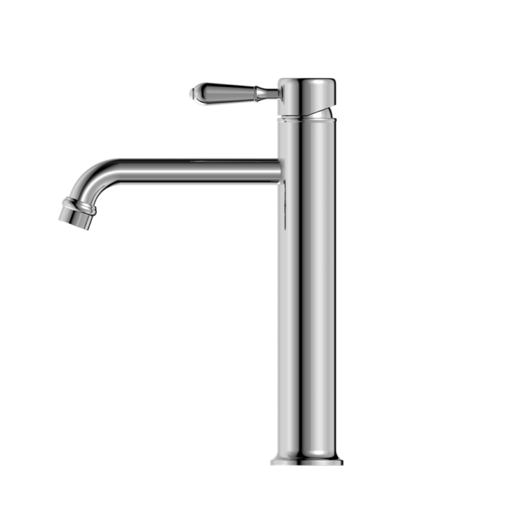 Nero York Straight Tall Basin Mixer with Metal Lever