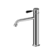 Nero York Straight Tall Basin Mixer with Black Porcelain Lever