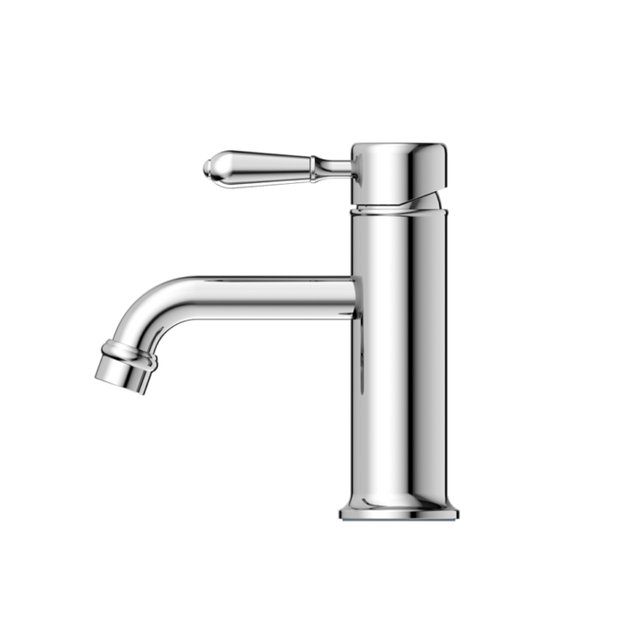 Nero York Straight Basin Mixer with Metal Lever