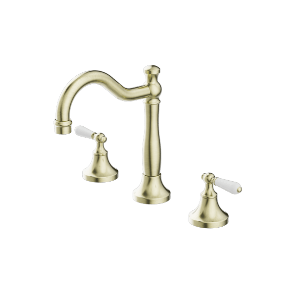 Nero York Basin Set with White Porcelain Lever
