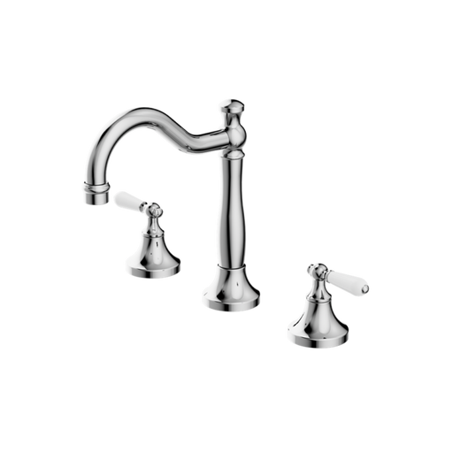 Nero York Basin Set with White Porcelain Lever