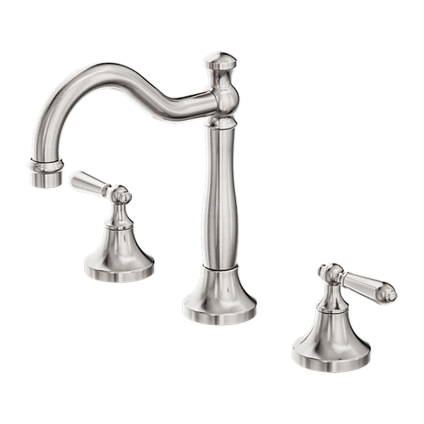 Nero York Basin Set with White Porcelain Lever