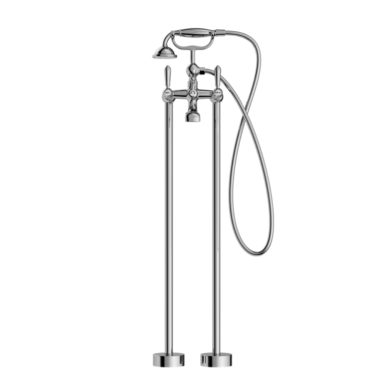 Nero York Freestanding Bath Set with Metal Hand Shower