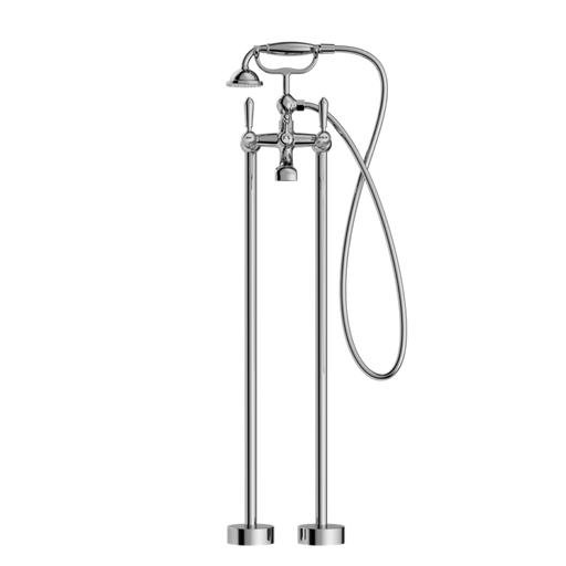 Nero York Freestanding Bath Set with Metal Hand Shower