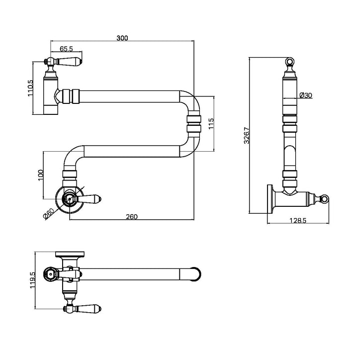 Nero York Wall Mounted Pot Filler