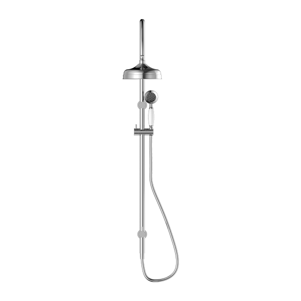 Nero York Twin Shower with White Porcelain Hand Shower