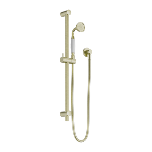 Nero York Shower Rail with White Porcelain Hand Shower