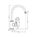 Nero York Kitchen Mixer Gooseneck Spout with White Porcelain Lever