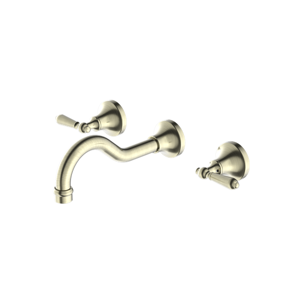 Nero York Wall Basin Set with Metal Lever