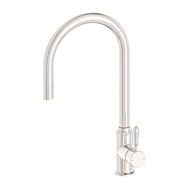 Nero York Pull Out Sink Mixer with Vegie Spray Function with Metal Lever
