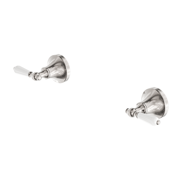 Nero York Wall Top Assemblies with White Porcelain Lever