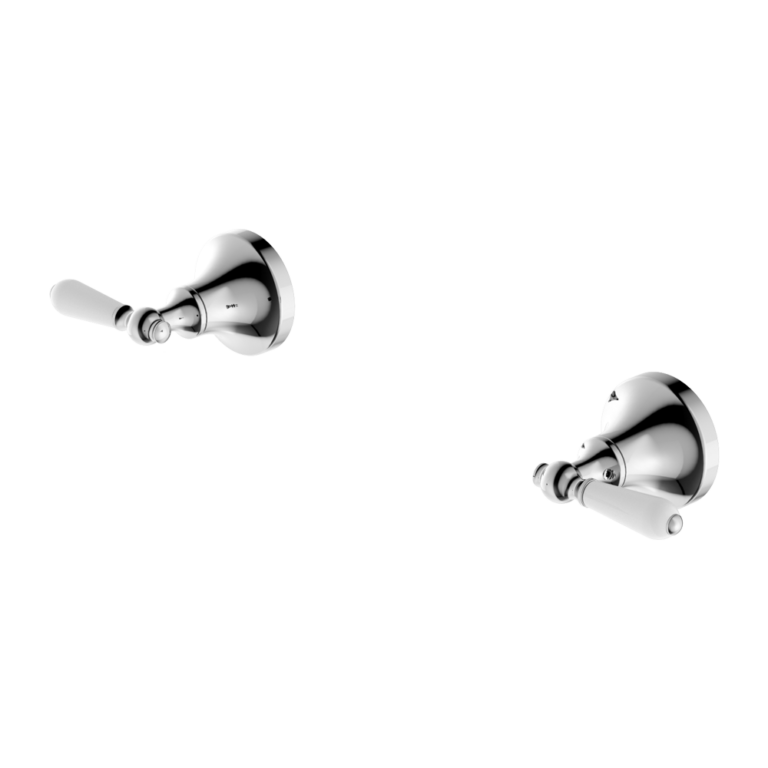 Nero York Wall Top Assemblies with White Porcelain Lever