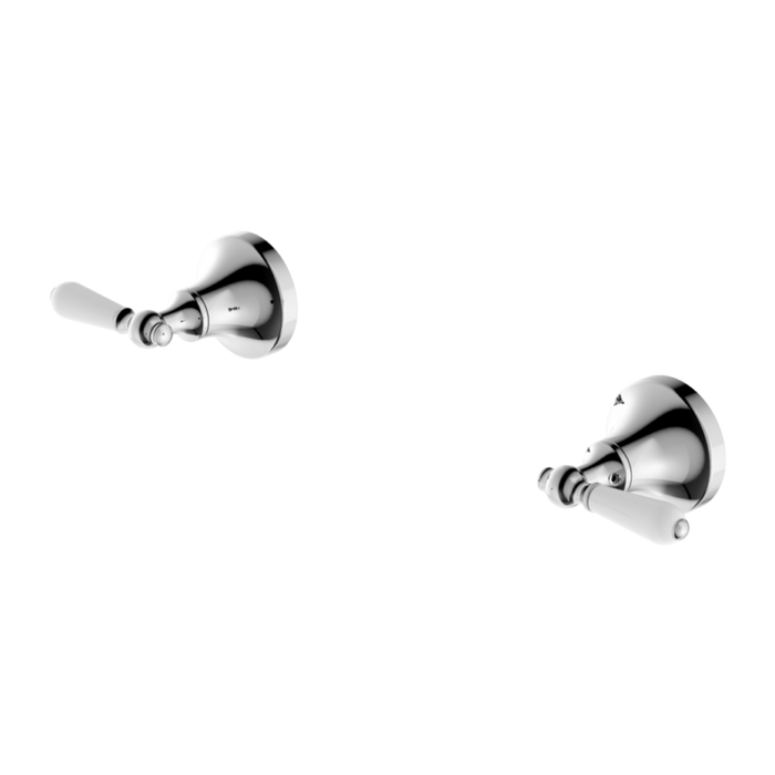 Nero York Wall Top Assemblies with White Porcelain Lever