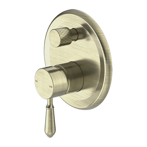 Nero York Shower Mixer with Divertor with Metal Lever