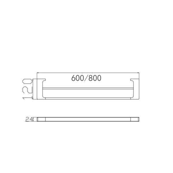 Nero Pearl Double Towel Rail