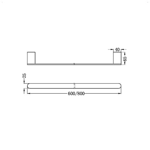 Nero Bianca Single Towel Rail