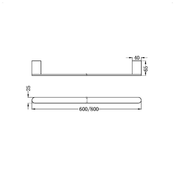 Nero Bianca Single Towel Rail