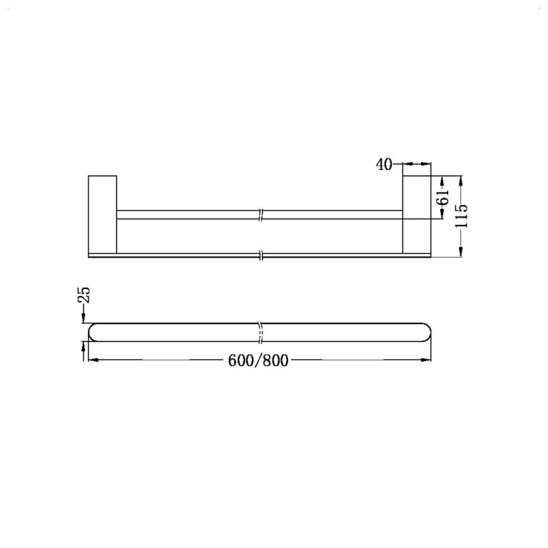 Nero Bianca Double Towel Rail