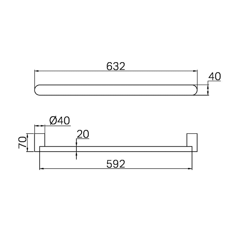 Nero Bianca 240V Single Heated Towel Rail