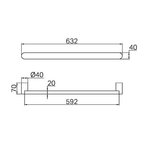 Nero Bianca 240V Single Heated Towel Rail