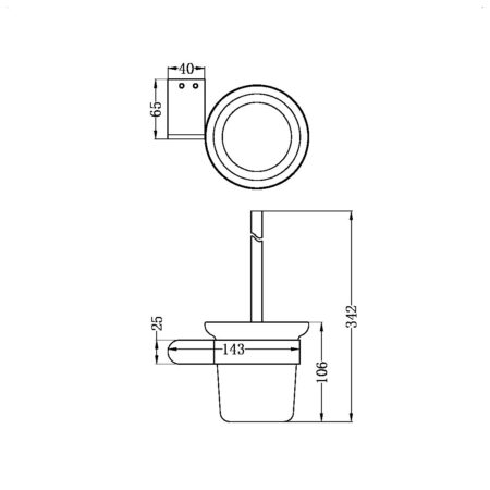 Nero Bianca Toilet Brush Holder