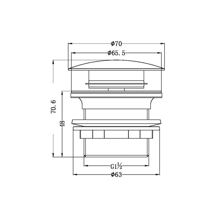 Nero 40MM Bath Pop-Up Plug with Removable Waste No Overflow