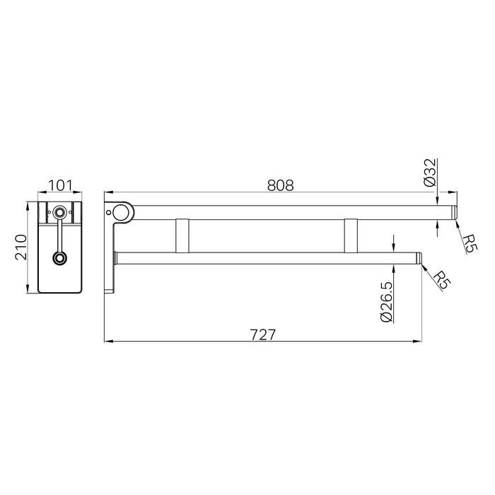 Nero Mecca Care Foldable Toilet Support Arm