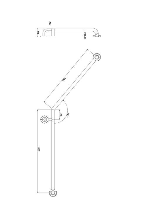 Nero Classic Care SS304 800 X 700 140 Degrees Right Hand
