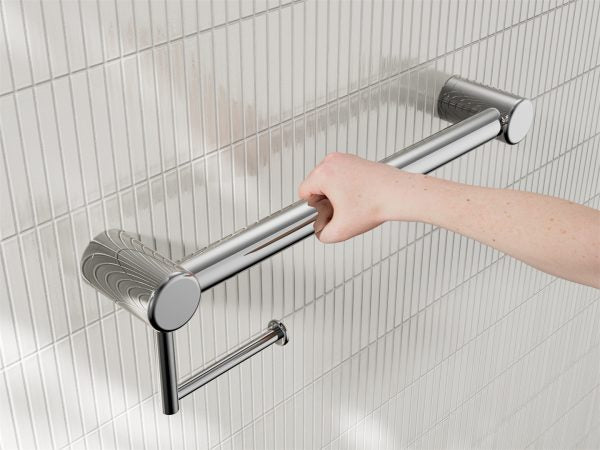 Nero Mecca Care 32mm Grab Rail with Toilet Roll Holder 450mm