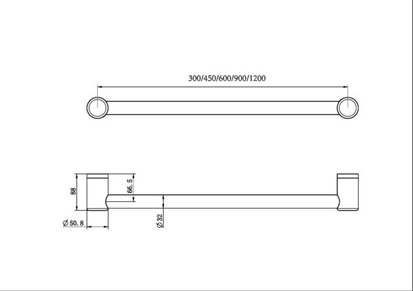 Nero Mecca Care 32mm Grab Rail