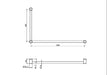 Nero Mecca Care 32mm DDA Accessible Toilet Grab Rail Set 90 Degree 600X1000mm