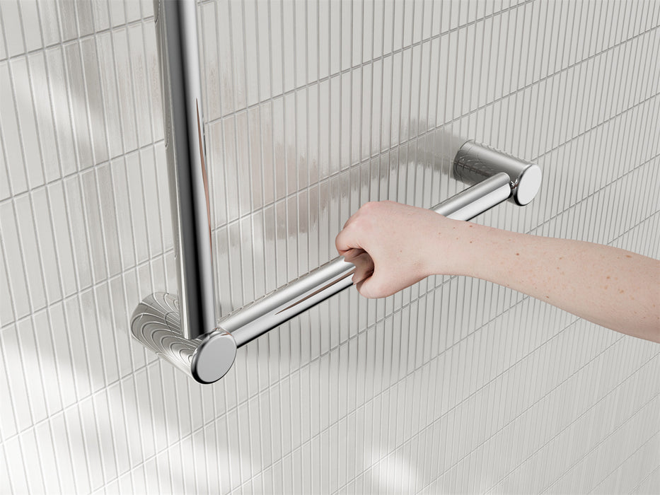 Nero Mecca Care 32mm Ambulant Toilet Grab Rail 90 Degree 450x450mm