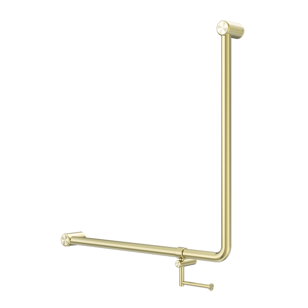 Nero Mecca Care 32mm 90 Degree NZ4121 Accessible Toilet Grab Rail 750X750mm With Toilet Roll Holder