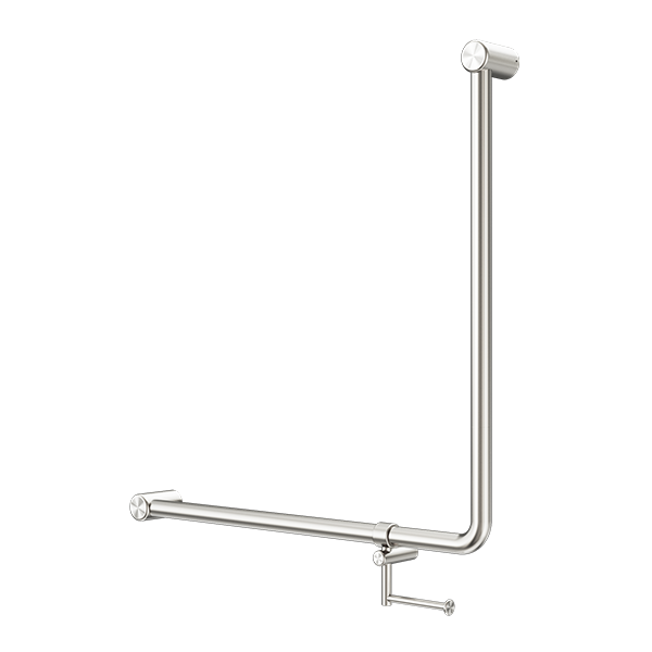 Nero Mecca Care 32mm 90 Degree NZ4121 Accessible Toilet Grab Rail 750X750mm With Toilet Roll Holder